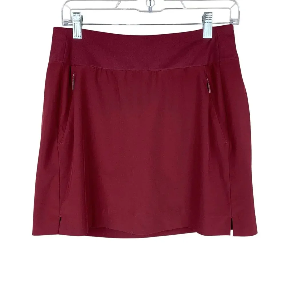 Athleta Soho Skort Pockets Stretch Red Built In Shorts Women's 6